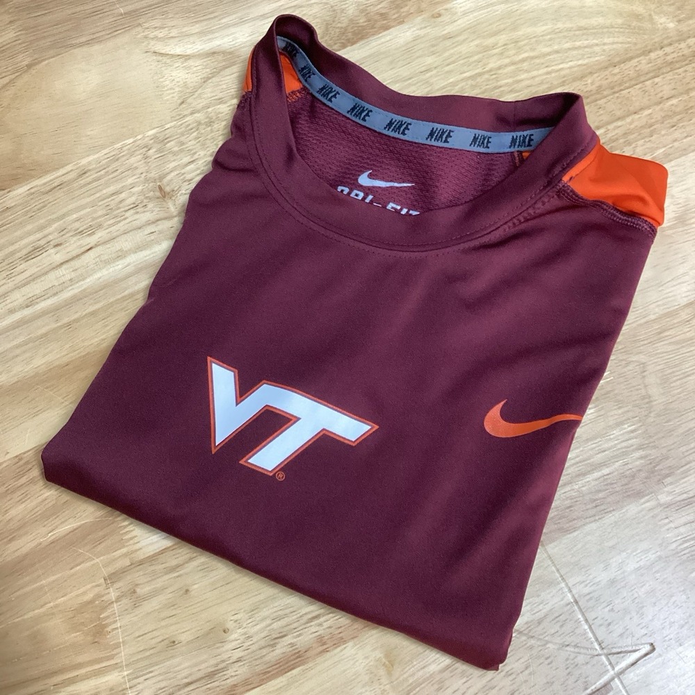 Mens NIKE VIRGINIA TECH‎ HOKIES FOOTBALL DRI FIT MUSCLE T-SHIRT TEE XL